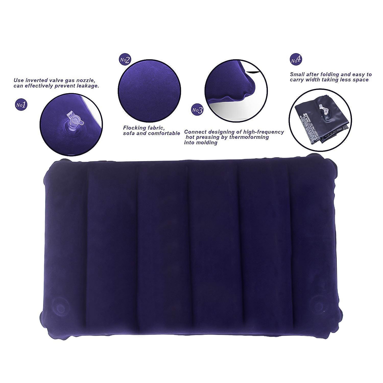 Velvet Air Inflatable Travel Pillow (Blue) Velvet Air Inflatable Travel Pillow (Blue)